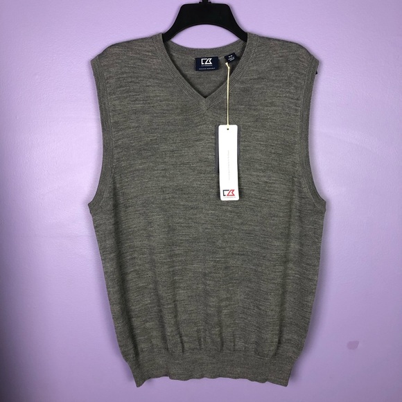 Cutter & Buck Other - Cutter & Buck Douglas V-Neck Grey Sweater Vest NWT